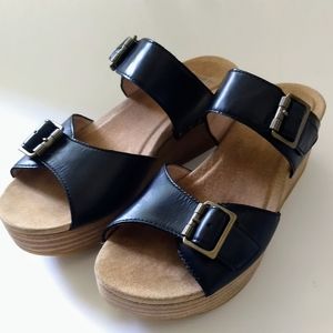 Dansko Sophie Black Leather Sandal